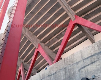 Candlestick Park Stadium Art Photograph  - Classic Red Support Beam Sports Memorabilia  San Francisco Picture by Untouchedtcphotos