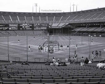 Vintage Candlestick Park Giants Batting Practice Print – 1991 Stadium Photo