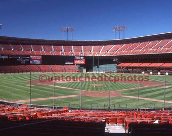 Photo du stade Candlestick Park avant le match des Giants de San Francisco prise en 1988, ancien stade de baseball des Giants de SF, photo The Stick