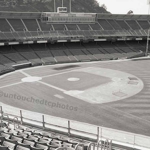 Candlestick Park Black & White Vintage and Empty Stadium Photograph in San Francisco-the SF Giants played baseball here by untouchedtcphotos