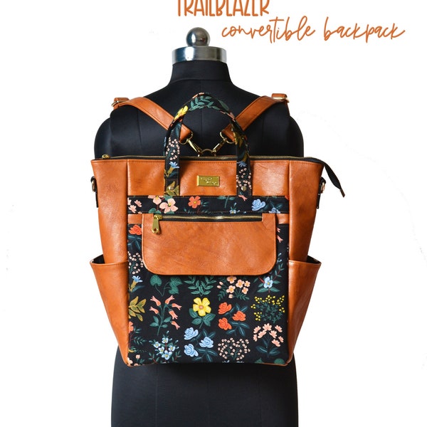 Trailblazer Wandelbarer Rucksack - Bagstock Schnittmuster, PDF Schnittmuster