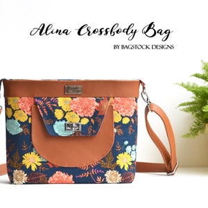 Alina Crossbody Bag - Bagstock Sewing Pattern, PDF sewing pattern