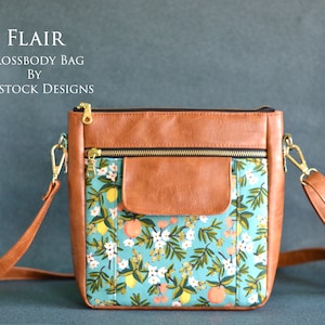 Flair crossbody bag - Bagstock Sewing Pattern, PDF sewing pattern