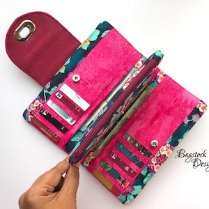 Mia Everyday Wallet - Bagstock Sewing Pattern, PDF sewing pattern