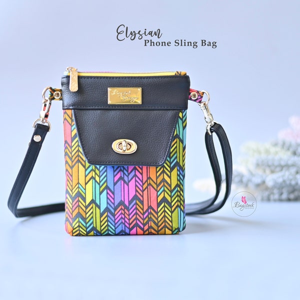 Elysian Phone Sling Bag - Bagstock Sewing Pattern, PDF sewing pattern