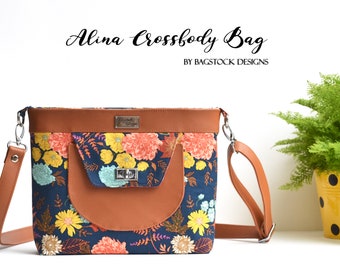 Alina Crossbody Bag - Bagstock Sewing Pattern, PDF sewing pattern