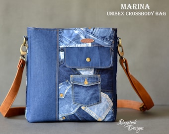 Marina Unisex Crossbody Bag - Bagstock Sewing Pattern, PDF sewing pattern