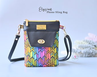 Elysian Phone Sling Bag - Bagstock Sewing Pattern, PDF sewing pattern