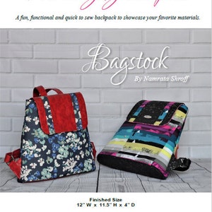 The Everyday Backpack - Bagstock Designs, PDF sewing pattern