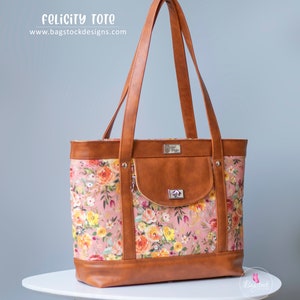 Felicity Tote Bagstock Sewing Pattern, PDF sewing pattern image 8