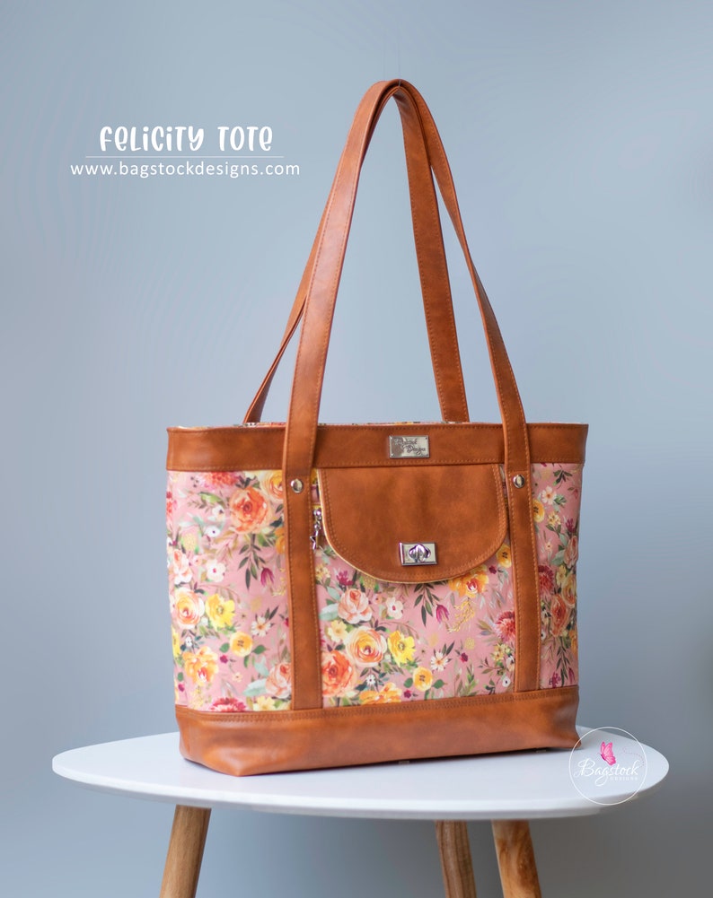 Felicity Tote Bagstock Sewing Pattern, PDF sewing pattern image 8