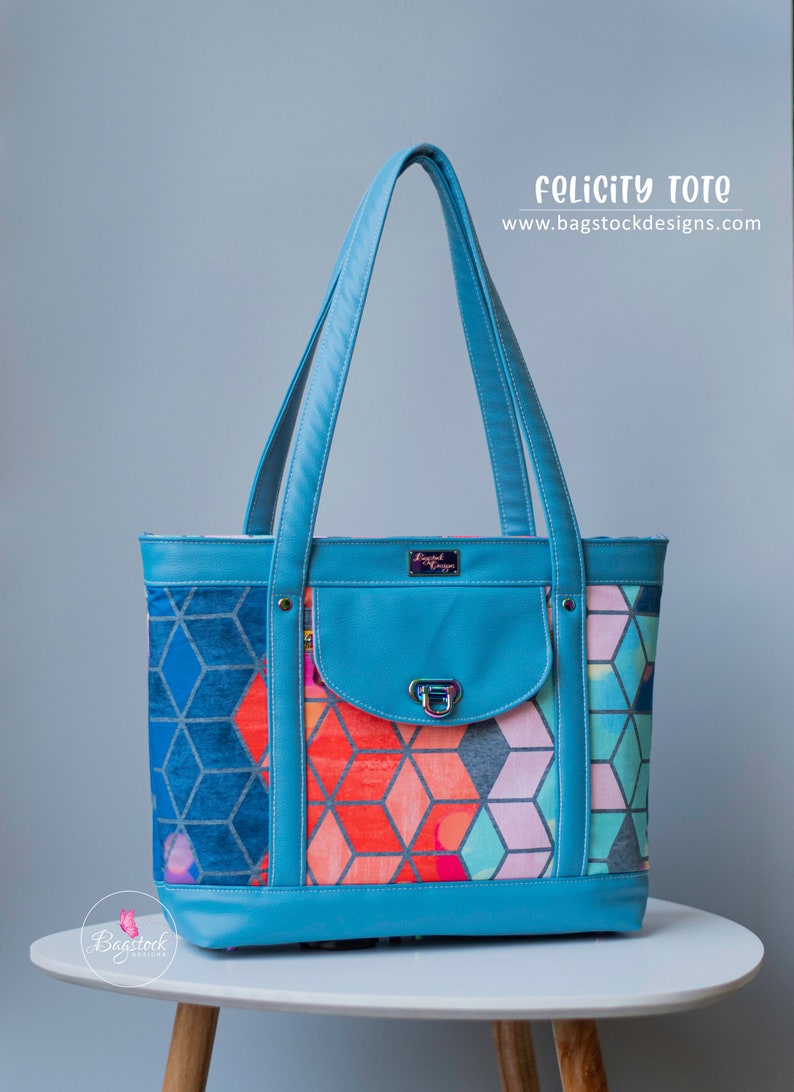 Felicity Tote Bagstock Sewing Pattern, PDF sewing pattern image 1