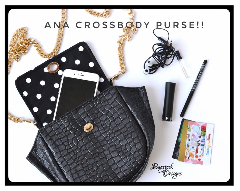 Ana Crossbody Purse Bagstock Designs Sewing Pattern, PDF sewing pattern image 10