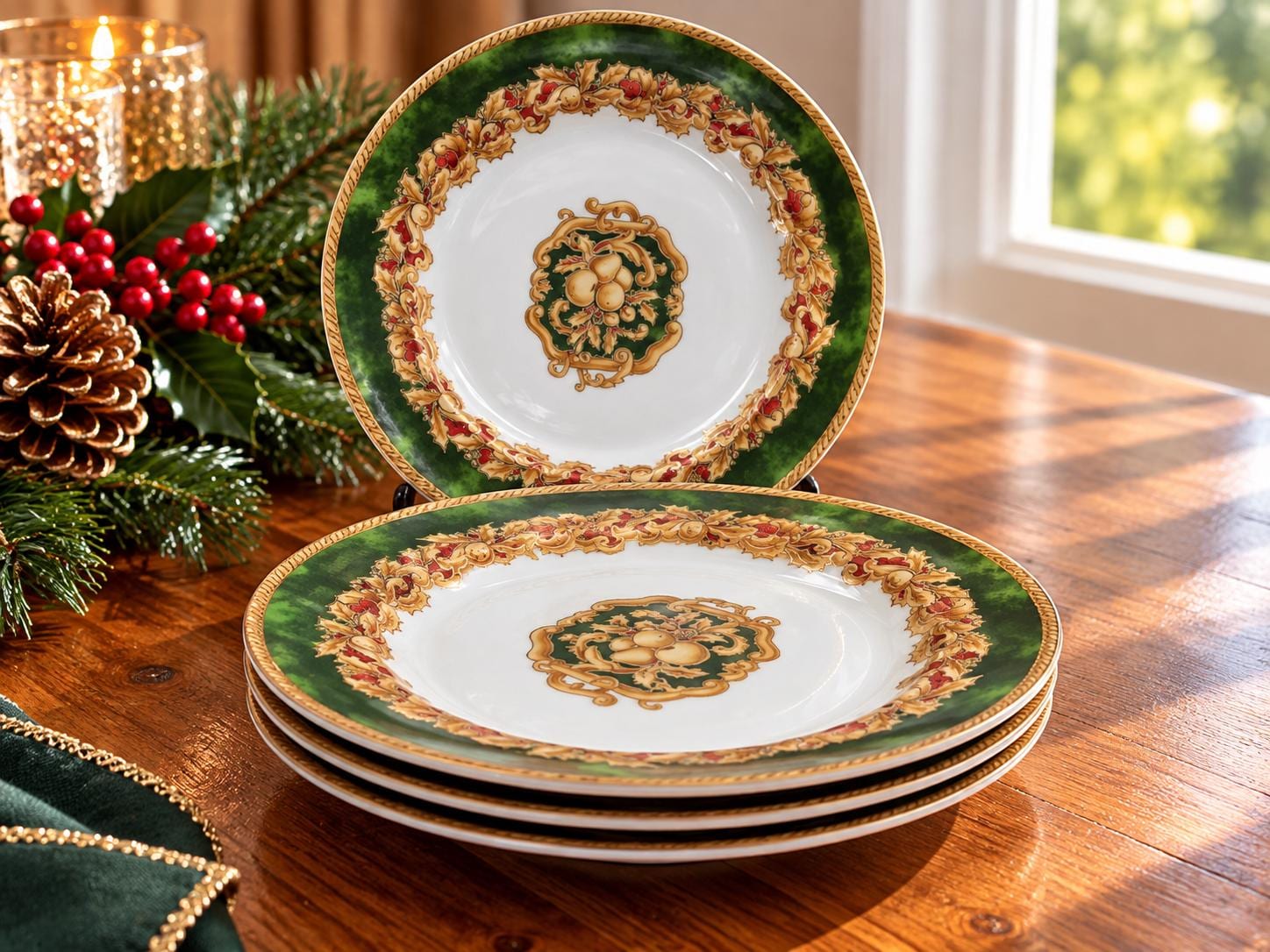 Green and Gold Vintage China - Etsy
