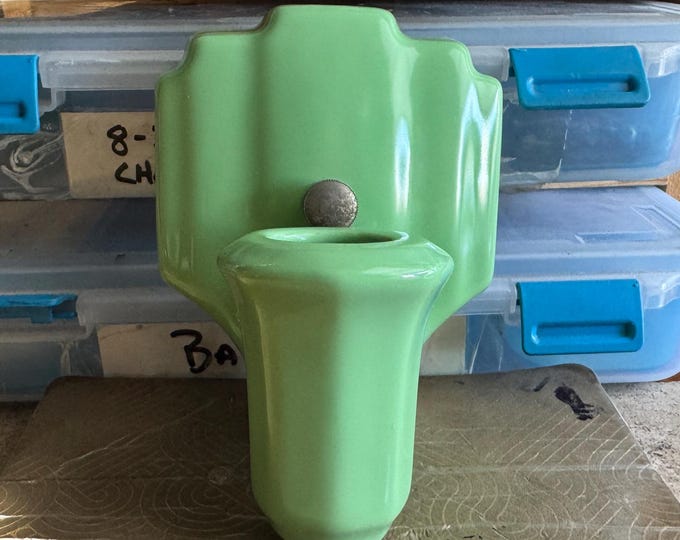 Antique Porcelain Wall Sconce, Jade Green, 1920's Porcelain, Porcelier