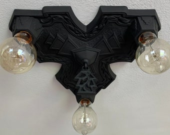 Art Deco Antique Farmhouse Flush Mount Ceiling Light, 1920's Heave Cast Iron, Refinished Charcoal Black, Ready to Install, Markel