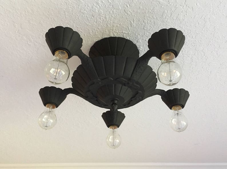 Farmhouse Art Deco Semi Flush Mount Ceiling Fixture Etsy