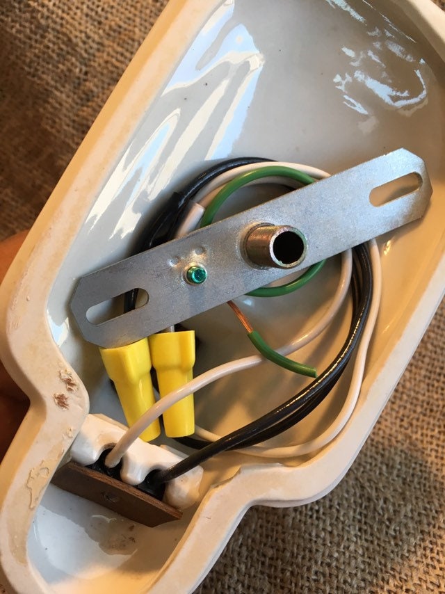 1920's Art Deco Wall Sconce with Plugin, White Porcelain, Rewired