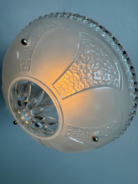 ヴィンテージ照明 3 チェーン セミフラッシュ シーリング ライト、1930