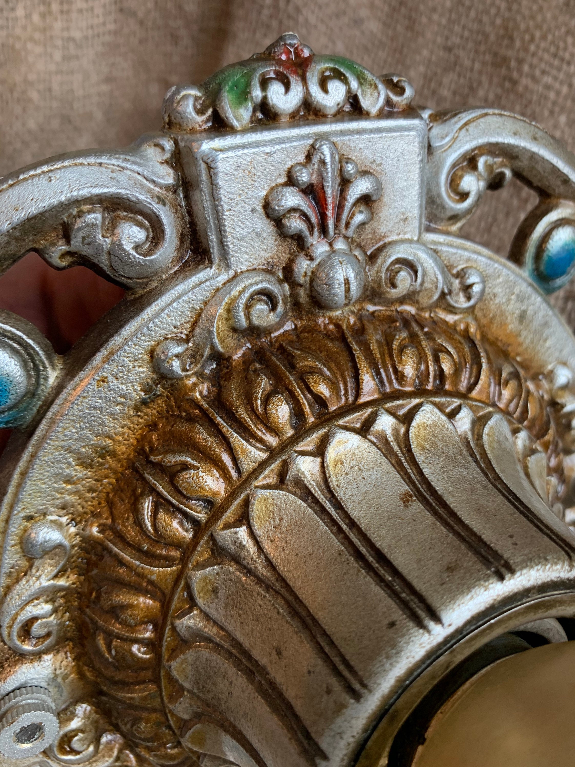 Antique Flush Mount Ceiling Light Fixture, 1910's Single ...