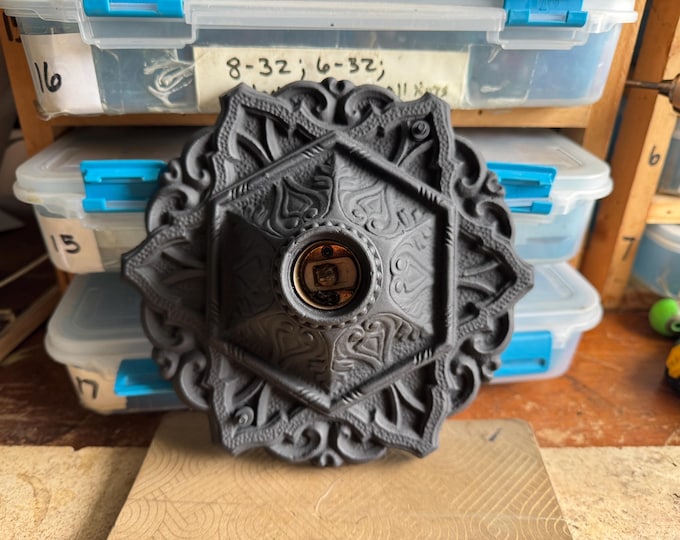 Antique Flush Mount 1 Bulb Ceiling Fixture, 1910's Cast Iron, Refinished Charcoal Black, Rewired and Ready to Install, Champion