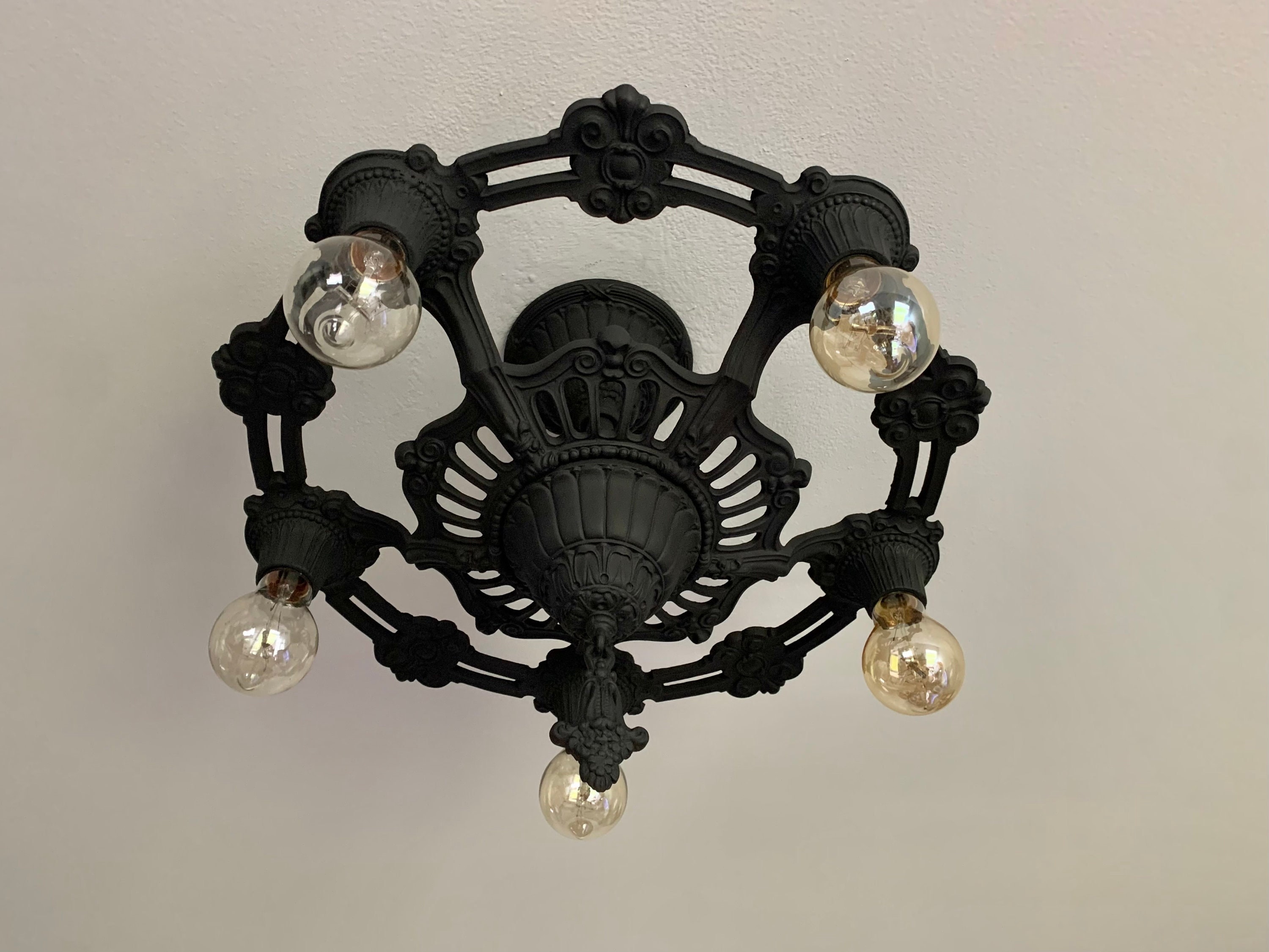 Black iron flush 2024 mount ceiling light