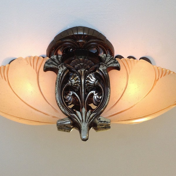 1920 2 lichte Batwing Slip schaduw Semi Flush Mount antieke verlichting, herbedraad klaar om op te hangen, slaapkamer bad hal Entry keuken, multi kleuren