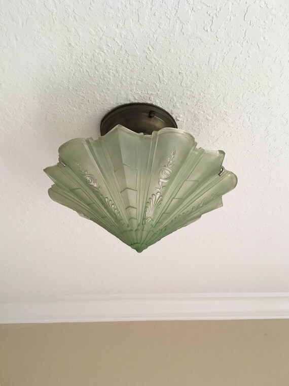 Antique Semi Flush Slip Shade Ceiling Light Consolidated Image 0