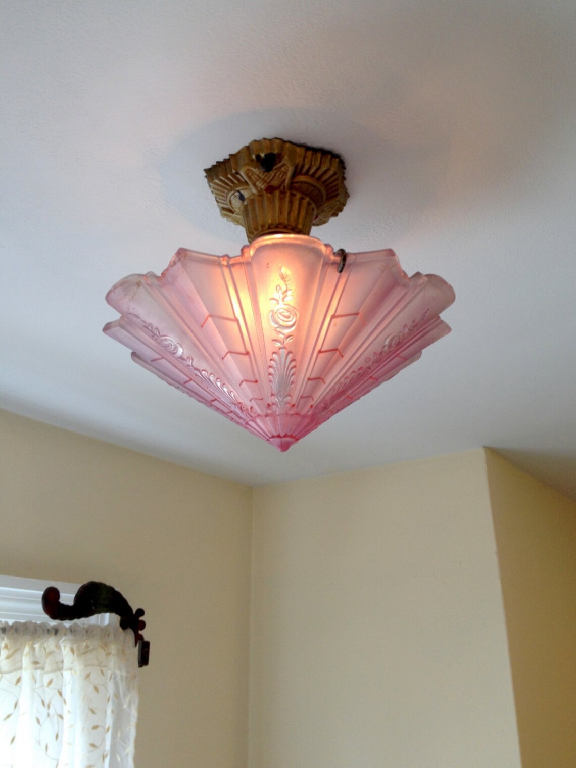 Antike Halbbündige Schlupfschirm Deckenleuchte 1920er Jahre | Etsy