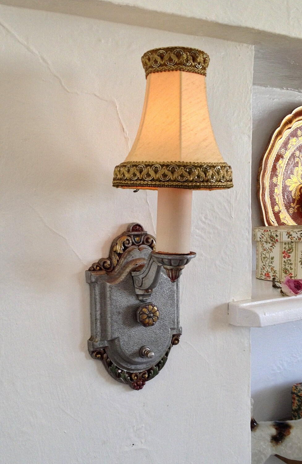 Antique Wall Sconce 1910's Victorian, Rewired