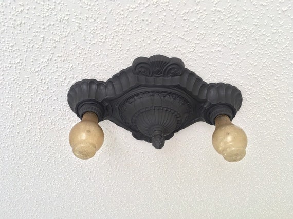 Flush Mount Ceiling Light Fixture 1930 S Depression Era Etsy