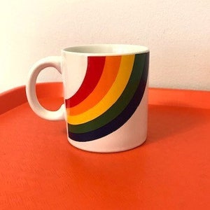 Vintage 1980&#39;s Ceramic Rainbow Mug, F.T.D. &quot;Especially For You&quot; Gifts Collection