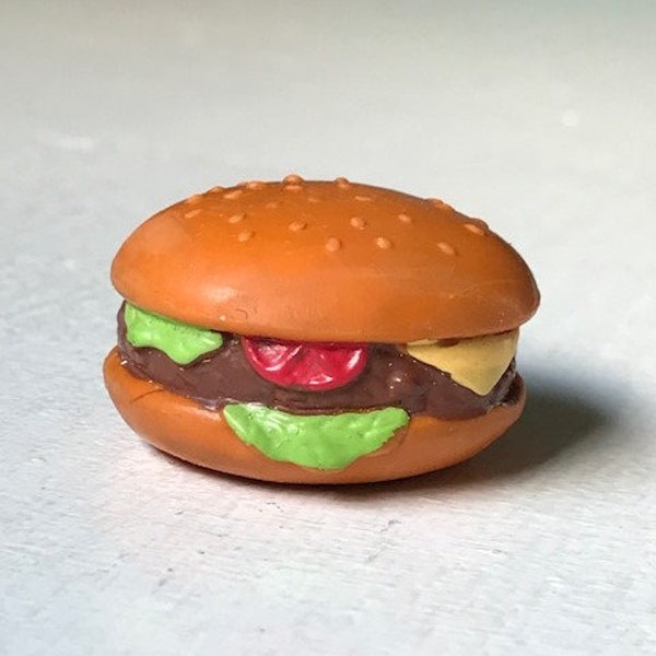 Vintage Russ 1980's Collectible Cheeseburger Eraser with Lettuce, Tomato, Cheese and Sesame Seed Bun