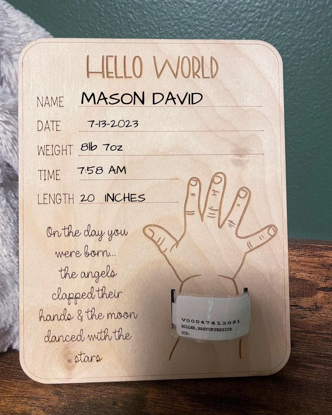 Baby Hospital Bracelet Keepsake Plaque Etsy