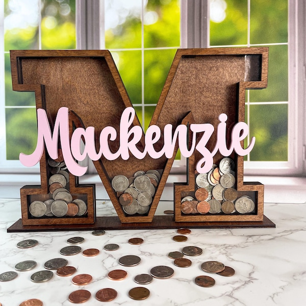 Personalized Name Bank, Custom Piggy Bank, Coin Bank, Kids Piggy Bank, Initial Piggy Bank, Gift for Kids