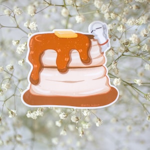 Souffle Pancake Sticker | Weatherproof | Glossy | Kawaii Food | Food Sticker | Arts by Bun | Kawaii | Cute Sticker | Food | Brunch
