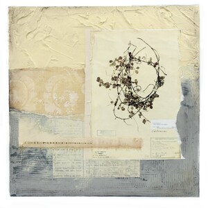 Original Art Collage  * mixed media art * art on paper * 10 x 10 art * collage on wood panel