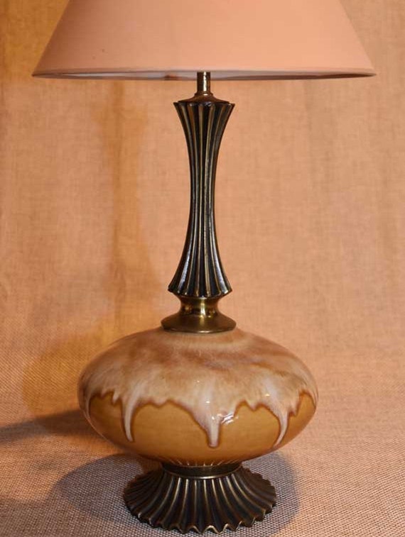 vintage drip glaze lamp