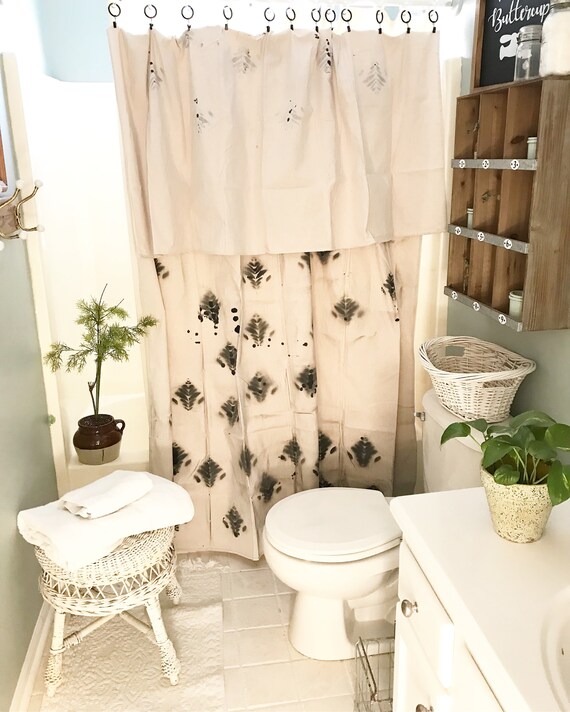 Drop Cloth Shower Curtain With Clip Rings Etsy