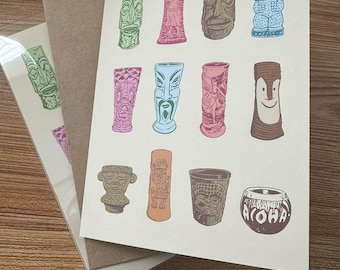 Tiki Mug Greetimg Card Tiki Bob Bumatay Kahiki Islander. 10 Card Set Exclusive.