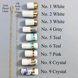 Ceramic & 22kt gold cylinder necklace, tube bead necklace, minimalist pendant, ceramic pendant, modern ceramic jewelry, geometric, boho image 9