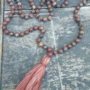 Transformation Mala, Buddhist Mala Prayer Beads, Japa Mala 108, Meditation Beads, Leopardskin Jasper for TRANSFORMATION NEW OPPORTUNITIES image 3