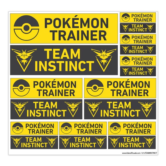 Pokemon Go Team Instinct 12 X 12 Vinyl Decal Etsy