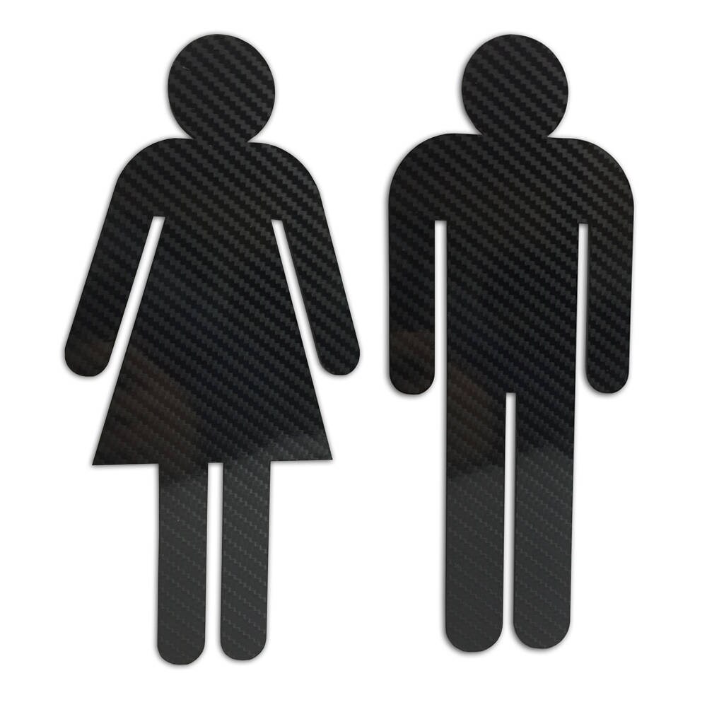 Men and Women Silhouette Bathroom Sign Cut Out of Carbon Fiber - Etsy