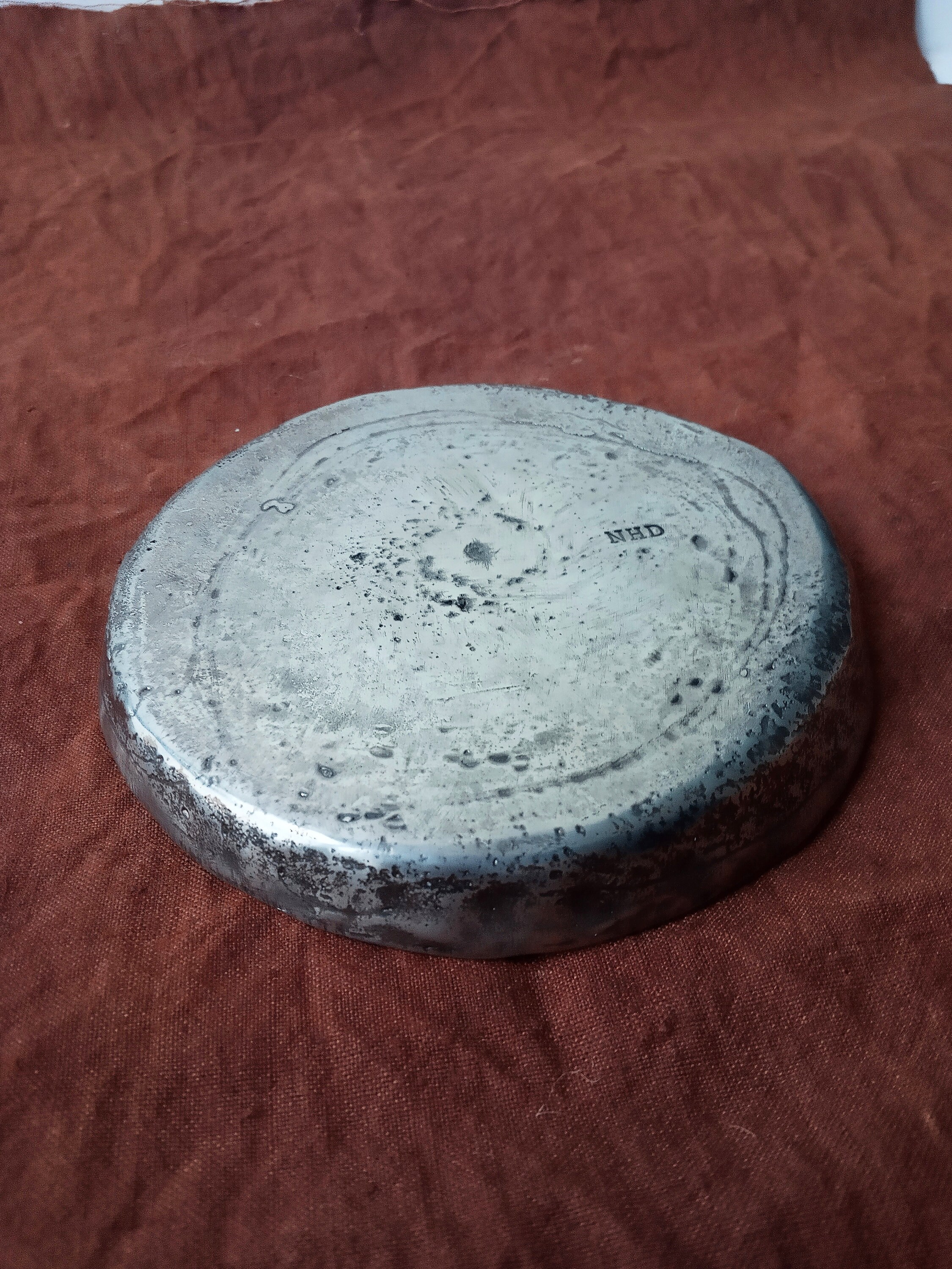 Pewter Candle Plate candle Holder Handmade by Sandcasting Etsy UK