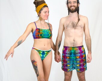 SHORTS BOXER intimo tie-dye / Slip in cotone da uomo psichedelico Grateful Dead Festival Hippie tinto a mano negli Stati Uniti Pronto per la spedizione! OoAk