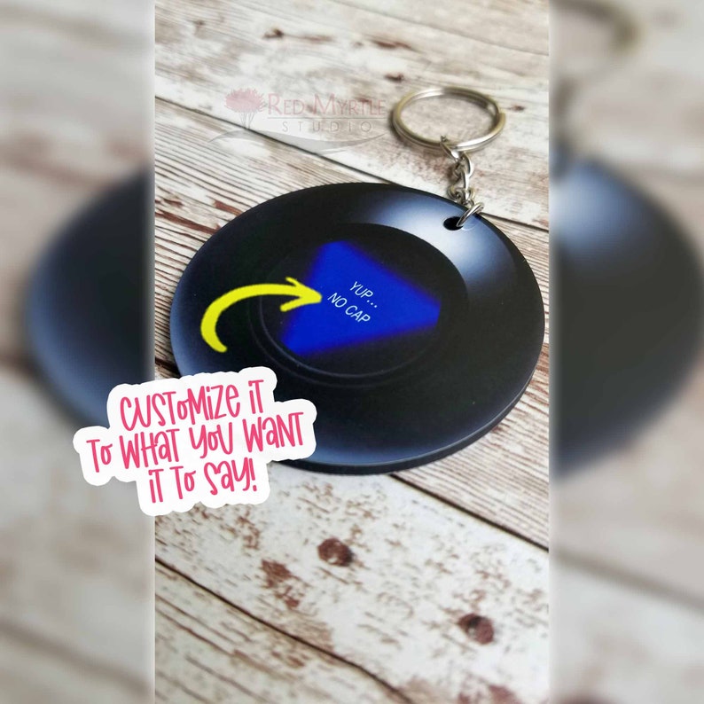 Custom Message Magic 8 Keychain 8 Ball Keychain Funny Key Etsy