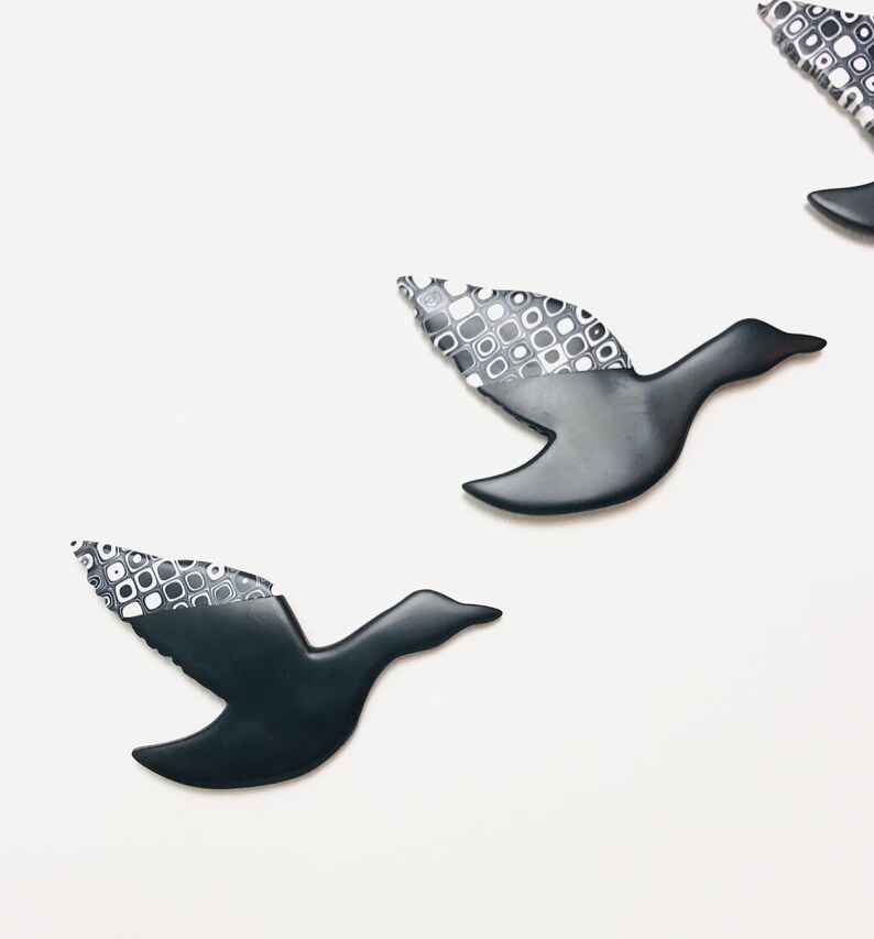 Flying Ducks Wall Art Mid Century Modern Wall Hanging Duck Etsy