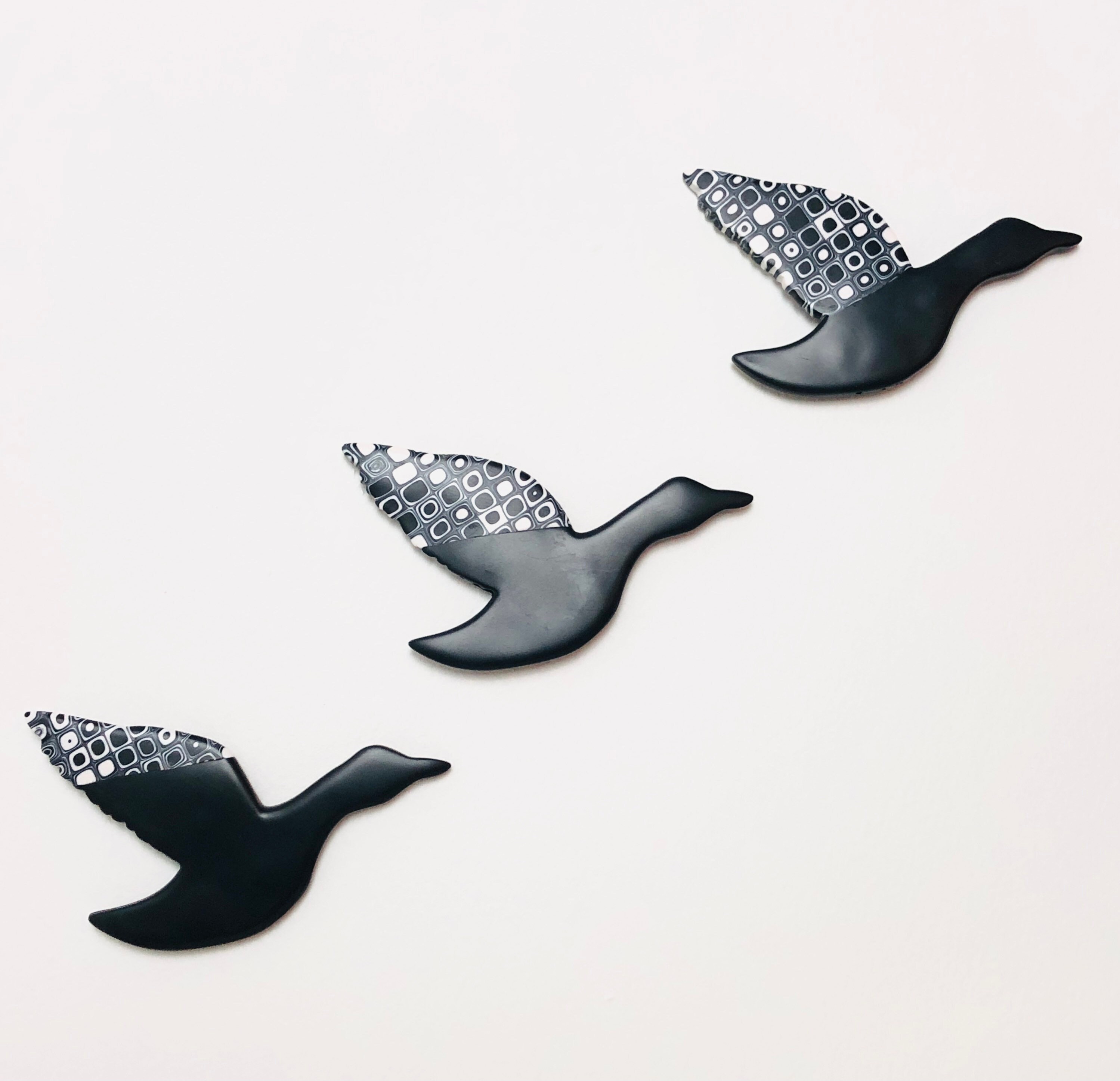 Flying Ducks Wall Art Mid Century Modern Wall Hanging Duck Etsy