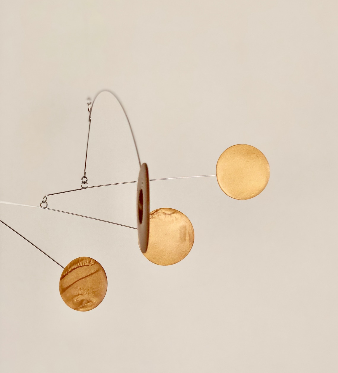 Gold Hanging Mobile Kinetic Mobile Art Mobile Modern Etsy